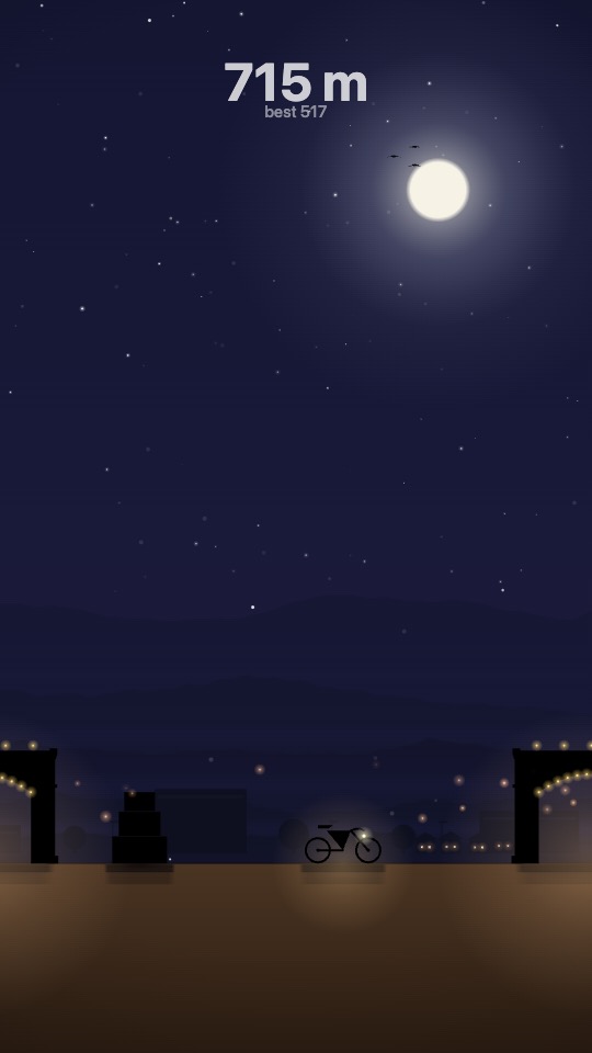 Gameplay: Night Street, a moonlit street lined with lanterns